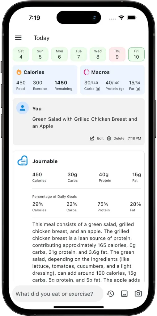Placeholder app feature preview for nutrition tips